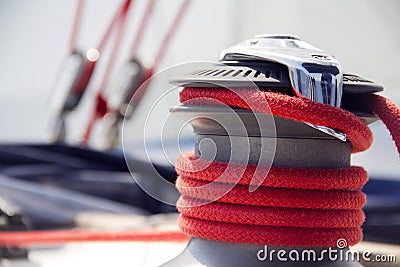 Yacht winch Stock Photo