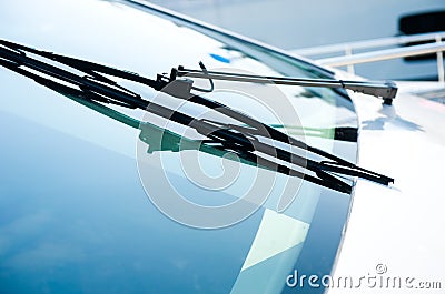 Yacht windshield wiper Stock Photo