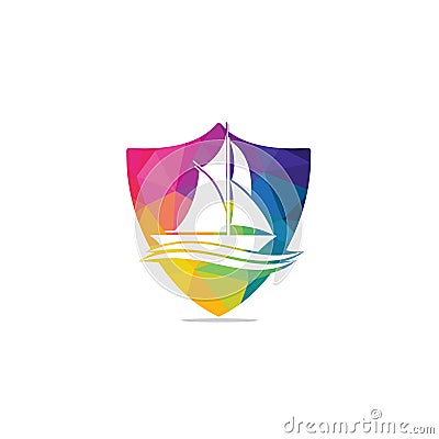 Yachting club or yacht sport team vector logo design. Vector Illustration