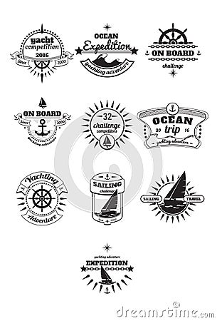 Yachting emblems Vector Illustration