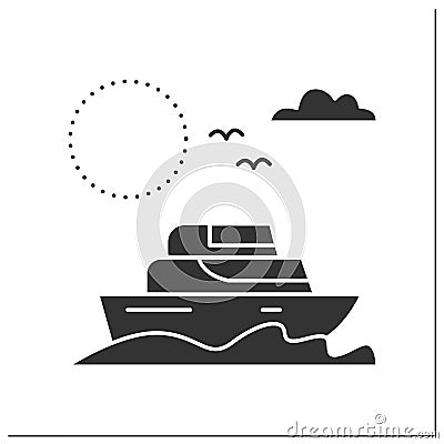 Yachting glyph icon Vector Illustration