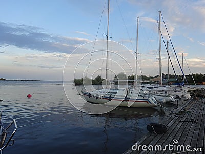 Yachting school in the evening Editorial Stock Photo