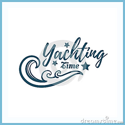 Yachting Time Badge Vector Illustration