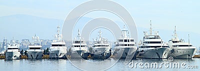 Yachts in Athens Stock Photo