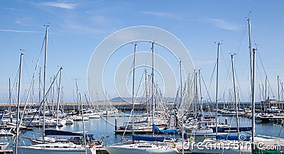 Yachts berthed at the marina. Stock Photo