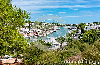 Yachts and boats in Cala D`Or marine, Mallorca island, Spain Editorial Stock Photo