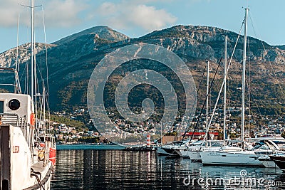 Yachts and boats on the pier Editorial Stock Photo