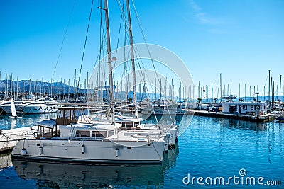 Yachts in the harbour Stock Photo