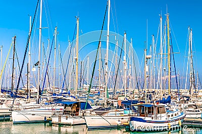 Yachts at Larnaca Marina. Cyprus Stock Photo