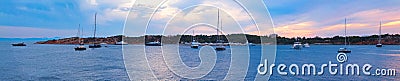 Yachts in a Greek bay Stock Photo