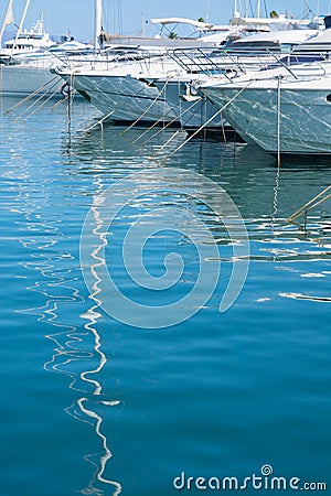 Yachts and mast reflection Stock Photo