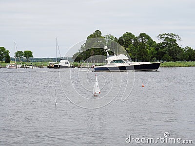 Yachts and Model Boats on the Chesapeake Bay Stock Photo