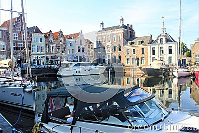 A yachts` port in Goes, the Netherlands Editorial Stock Photo