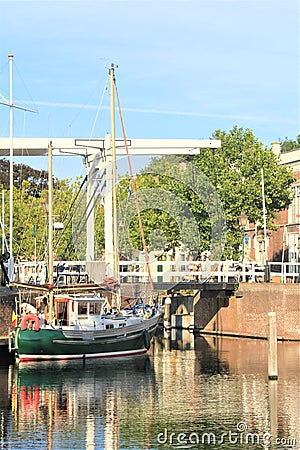 A yachts` port in Goes, the Netherlands Editorial Stock Photo