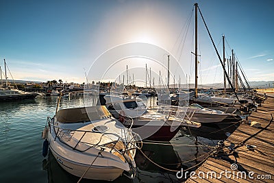 Yachts in the port of the mediterranean sea Editorial Stock Photo