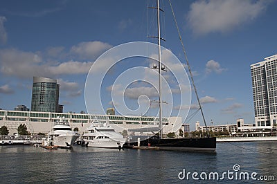 Yachts in San Diego Editorial Stock Photo