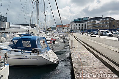 Yachts at wharf Editorial Stock Photo