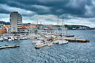 Yachts at wharf Editorial Stock Photo