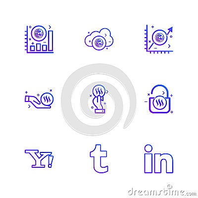 yahoo , tumblr , linkedin , Nexus , nxs , crypto , currency , cr Vector Illustration