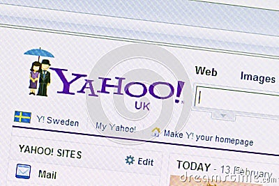 Yahoo website Editorial Stock Photo