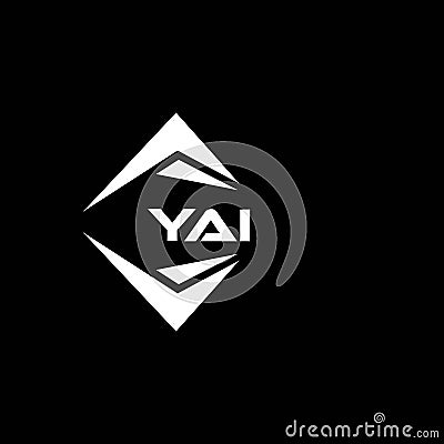 YAI abstract monogram shield logo design on black background. YAI creative initials letter logo Vector Illustration