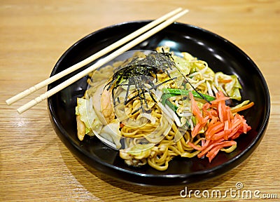 Yakisoba, fried japanese noodle Stock Photo