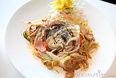 Yakisoba Fried noodles , Japanese food Stock Photo