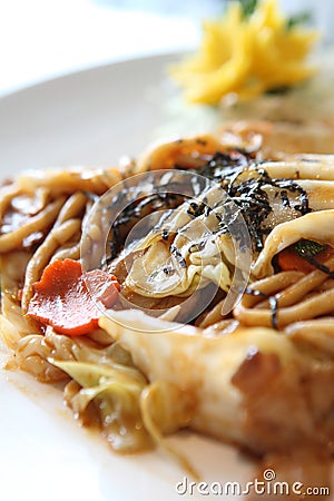 Yakisoba Fried noodles , Japanese food Stock Photo