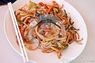 Yakisoba noodles Stock Photo