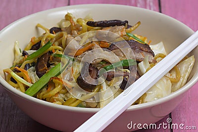 Yakisoba / Stir fry Japanese noodle Stock Photo