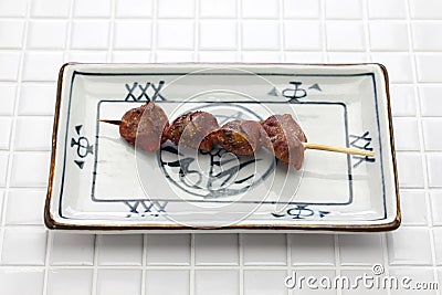 Yakitori, chicken gizzard Stock Photo