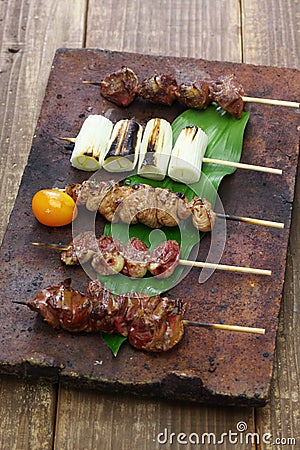 Yakitori, japanese grilled chicken skewers Stock Photo