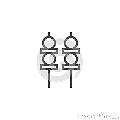 Yakitori skewers outline icon Vector Illustration