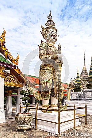 Yaksha Figure, Wat Phra Kaew, Bangkok Stock Photo