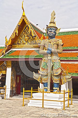 Yaksha Figure, Wat Phra Kaew Stock Photo
