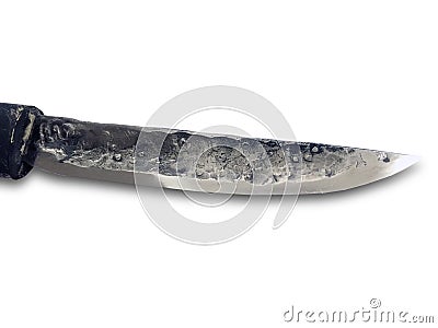 Yakutian knife hand made blade Stock Photo