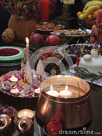 Yalda night celebration, celebrated on the longest and darkest night of the year. Stock Photo