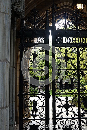 Yale University: wrought iron gate Stock Photo
