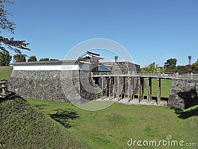 Yamagata Castle Ruins or Kajo Park in Japan. Stock Photo