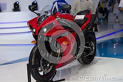 Yamaha motorcycle new model presented in Motor Show Editorial Stock Photo