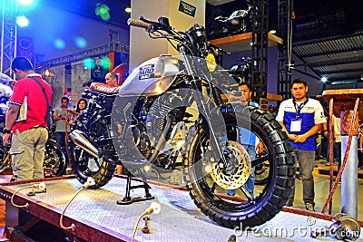 Yamaha motorcycle at Trans Sport Show in Pasay, Philippines Editorial Stock Photo