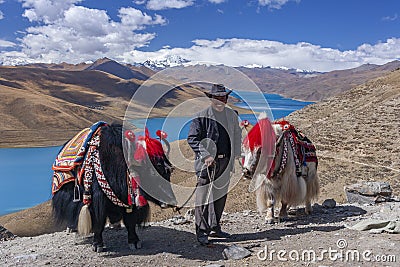 Yamdrok Lake - Tibet Editorial Stock Photo