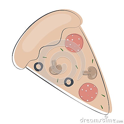 yammy pizza doodle illustration Vector Illustration