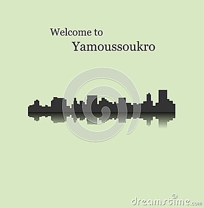 Yamoussoukro, Ivory Coast, city silhouette Vector Illustration