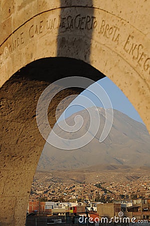 Yanahuara Plaza, view point of Arequipa City Stock Photo