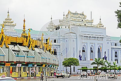 Yangon City Hall, Myanmar Editorial Stock Photo