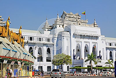 Yangon City Hall, Yangon, Myanmar Editorial Stock Photo