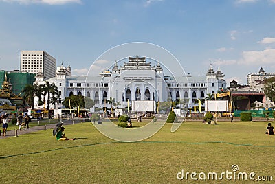 The Yangon City Hall, Myanmar Editorial Stock Photo
