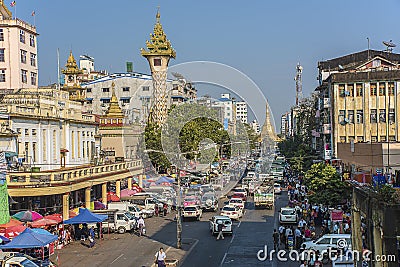 Yangon city Editorial Stock Photo