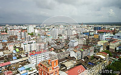 Yangon City Skyline Editorial Stock Photo